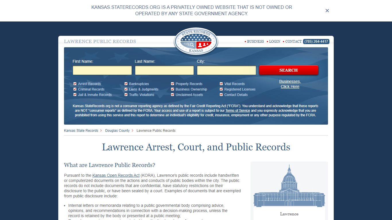 Lawrence Arrest and Public Records | Kansas.StateRecords.org